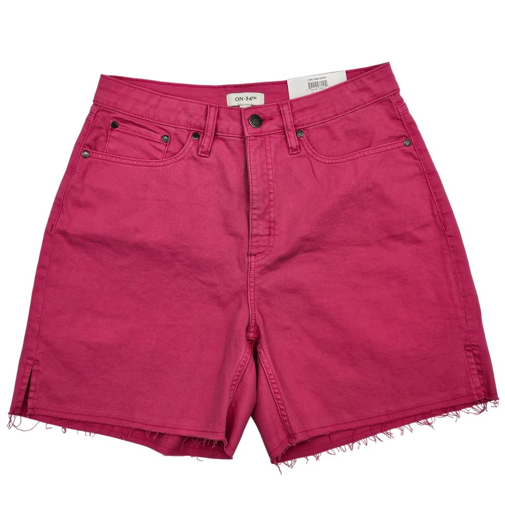 On 34th Womens High Rise Core Denim Shorts Fuchsia Purple Size 10 NEW